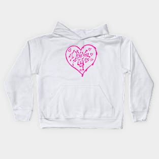 I Love You Pink Valentine Heart 12 Kids Hoodie